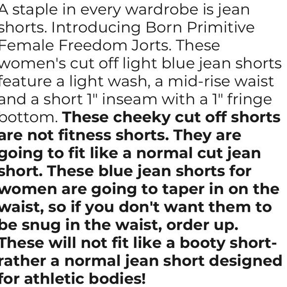 Born Primitive Cheeky Freedom Jean Shorts - Picture 3 of 3